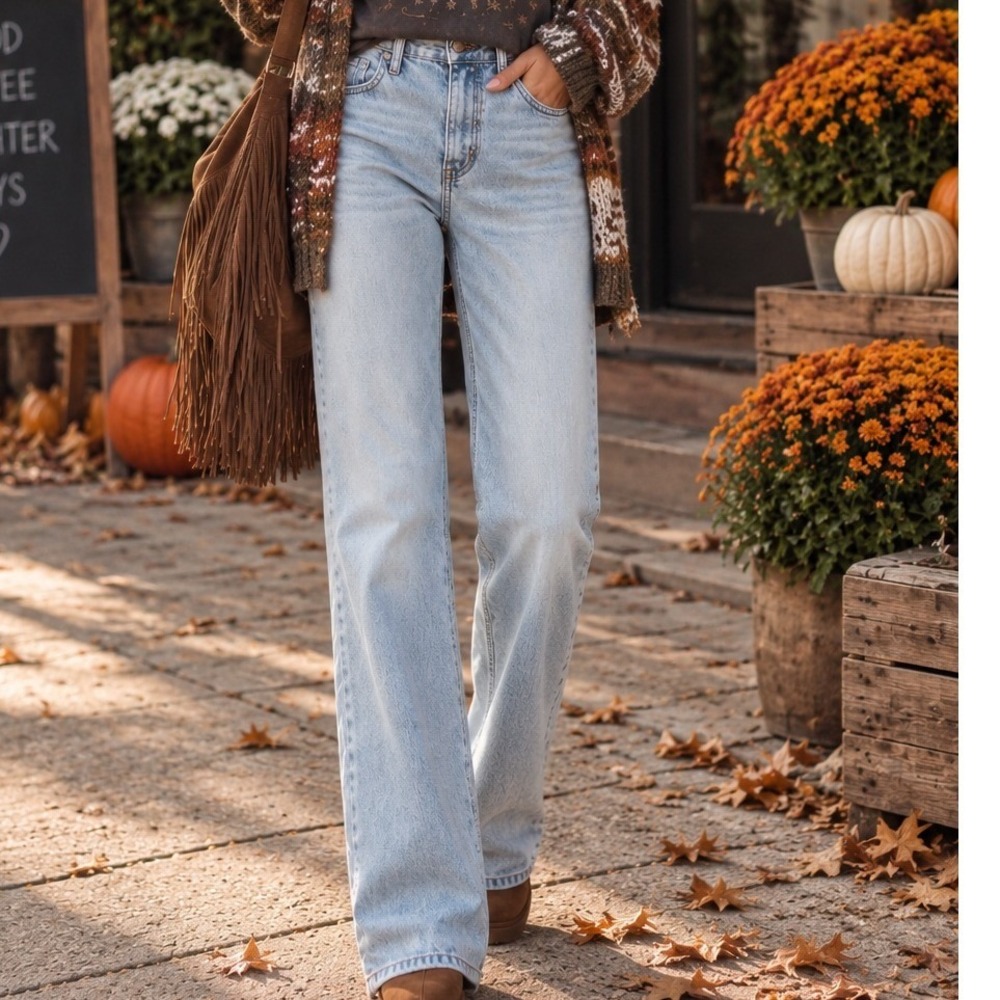 Universal Thread Womens High Rise 90s Straight Leg Jeans Light Wash Blue Size 2R